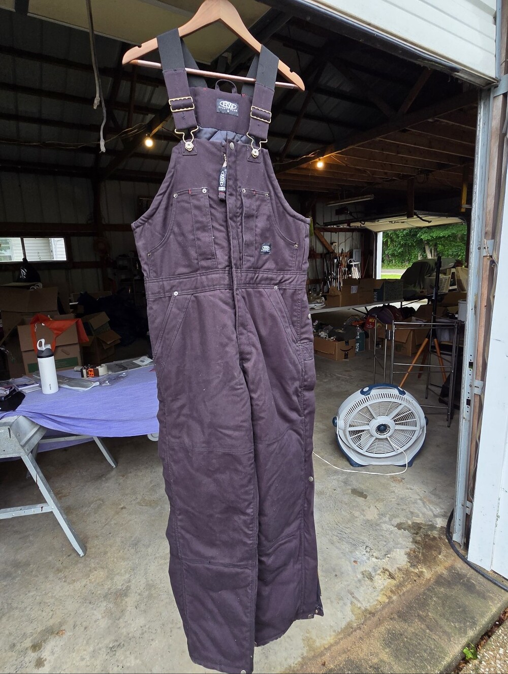 Rugged Wear Insulated Bib Overalls in Black